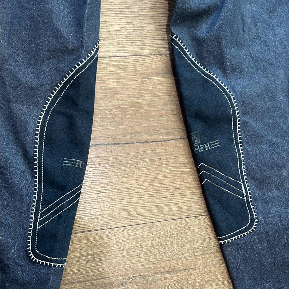 Romfh Black Straight Horse Riding Jeans with Contrast Stitching !! Size 30 - Picture 7 of 11